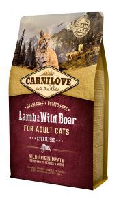 CARNILOVE CHAT STERILISE AGNEAU & SANGLIER SAUVAGE 2 KG