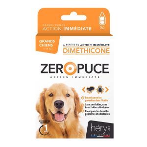 ZERO PUCES DIMETHICONE 5 PIPETTES GRANDS CHIENS