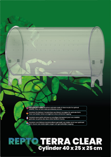 TERRARIUM TERRA CLEAR CYLINDER 40 X 25 X 25 CM