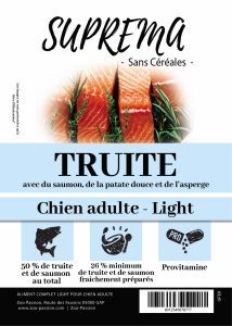 SUPREMA SANS CEREALES ADULTE LIGHT TRUITE SAUMON 6 KG