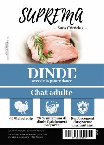 SUPREMA SANS CEREALES CHAT DINDE 0.4 KG