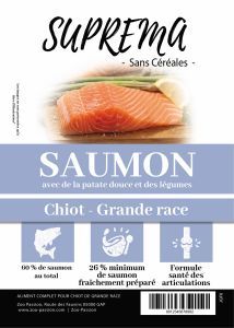 SUPREMA SANS CÉRÉALES CHIOT GRANDE RACE AU SAUMON 12 KG