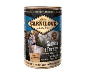 CARNILOVE SAUMON & DINDE BOITE 400GR