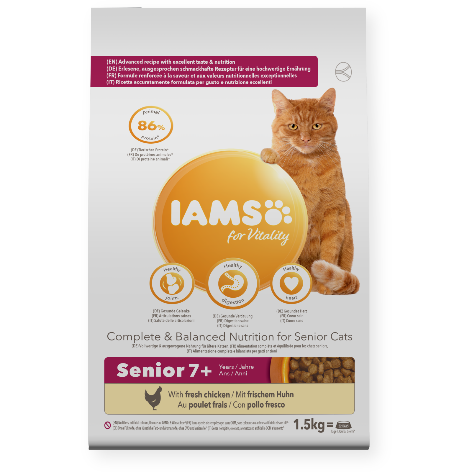 IAMS VITALITY CHAT SENIOR POULET 1,5 KG