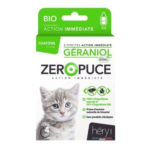 ZERO PUCE PIPETTE GERANIOL CHATON X 4