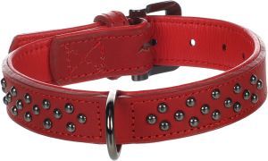 COLLIER CUIR DENVER AVEC CLOUS ROUGE S