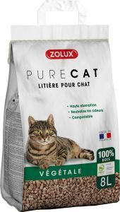 LITIERE PURE CAT GRANULES DE BOIS 8 L