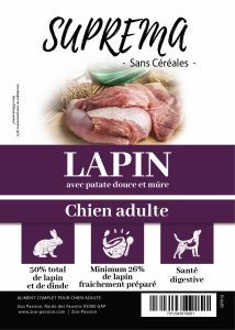 SUPREMA SANS CEREALES CHIEN ADULTE LAPIN 2 KG