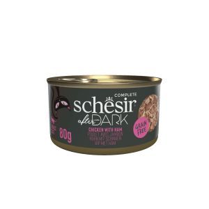 SCHESIR CHAT BOITE AFTER DARK POULET JAMBON EN BOUILLON 80 GR