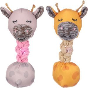 JOUET CHIOT BRITTY GIRAFE AVEC BALLE ET CORDE