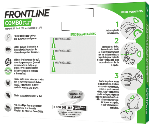 FRONTLINE CHAT COMBO 3 PIPETTES 