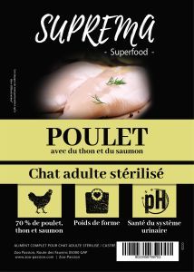 SUPREMA DIETS SUPERFOOD STÉRILISÉ POULET AVEC THON ET SAUMON 0.3 KG
