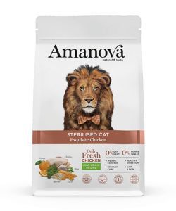 AMANOVA CHAT STERILISE SEC POULET ET QUINOA 0.3 KG