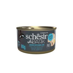 SCHESIR CHAT BOITE AFTER DARK POULET OEUF DE CAILLE EN PATE 80 GR