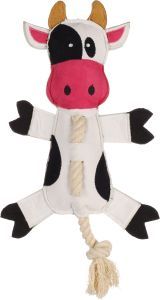 PELUCHE AVEC CORDE VACHE CHARDA 41 CM