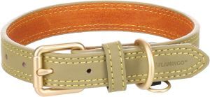 COLLIER CUIR VIRGINIA VERT XS-S