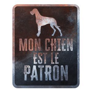 PLAQUE MON CHIEN EST LE PATRON DOGUE ALLEMAND