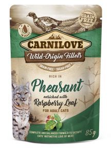 CARNILOVE CHAT POCHON FAISAN FEUILLE DE FRAMBOISIER 85 GR