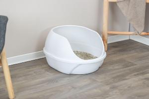 BAC A LITIERE SIMAO, HAUT REBORD 48 × 30 × 58 CM, BLANC