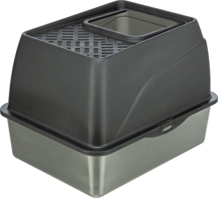 BAC A LITIERE EN INOX ENTREE PAR LE HAUT