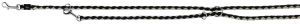 LAISSE CAVO REGLABLE TRIXIE NOIR/ARGENT L-XL