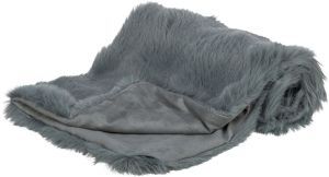 COUVERTURE ELLI PELUCHE / VELOURS GRIS FONCE 70 CM