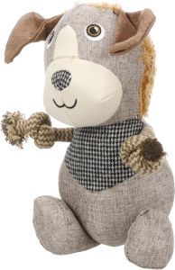 PELUCHE LIBAR CHIEN AVEC CORDE BRUN