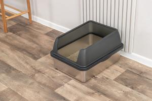 BAC A LITIERE EN INOX AVEC REBORD