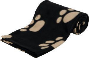 COUVERTURE BARNEY NOIR ET BEIGE 150 X 100 CM