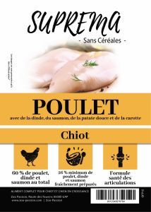 SUPREMA SANS CEREALES CHIOT POULET PATATES DOUCE 6 KG