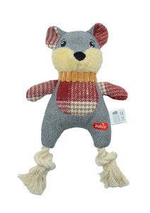 PELUCHE AVEC CORDE CHIEN WINTER SOURIS