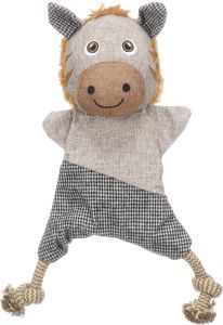 PELUCHE LIBAR CHEVAL AVEC CORDE BRUN