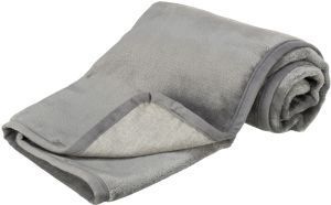 COUVERTURE LEVY PELUCHE GRIS 100 CM