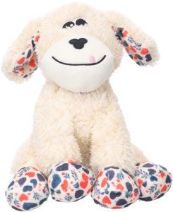 PELUCHE CHIEN ASSIS FLOREO BEIGE