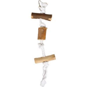 JOUET PERROQUET CORDE ET BOIS 9 X 35 CM