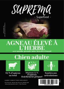 SUPREMA SUPERFOOD CHIEN ADULTE À L'AGNEAU 2 KG