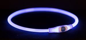 ANNEAU LUMINEUX FLASH USB BLEU S-M