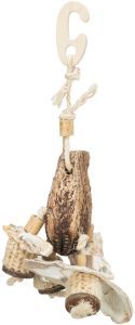JOUET OISEAUX ACAJOU / COQUILLAGES / BAMBOU / ÉPI DE MAÏS 26 CM