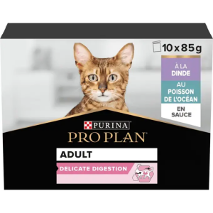 PRO PLAN ADULT DELICATE DIGESTION POISSONS / DINDE 10X85GR SAUCE